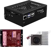 GeeekPi N16 Quad M.2 M-Key NVMe SSD HAT with Metal Case & Active Cooler for Raspberry Pi 5, Support M.2 NVMe M-Key 2230/2242/2260/2280 SSDs
