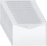 15 Pack File Folders - A4 Plastic Wallets Folder - Clear Document Folders Transparent Waterproof Filing Envelopes for A4 Letter Paper Size