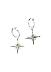 Missoma X Harris Reed Rhodium-plated Hoop Earrings, Silver Hoops - One Size One Size