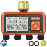 Water Timer for Garden Hose with Brass Inlet, 4-Outlet Hose Timers for Wateri