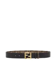 Fendi FF Reversible Leather Belt in Black