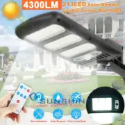 4300lm 213LED Outdoor Solar Street Wall Light Sensor PIR Motion LED Lamp&Remote