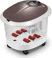 Foot Spa Bath Massager/Heat, Motorized Maize Roller Pedicure Spa, Heating& Surfing, Deep Foot Soaking Massager for Home Salon, Digital Time Set