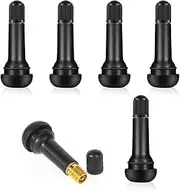 5Pcs TR414 Black Metal Tubeless Tire Valves, Tubeless Tire Valve Stems, Valve Stems for Tubeless Tires, Valve Stem Replacement Kit, Rubber Snap-in Tire Valve Stems for 0.453 Inch Rim Holes Replacement