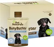 Pet Naturals Busy Butter Easy Squeeze Calming Peanut Butter for Dogs, 6 Pouches - Great for Treats, Training, Calming, and Occupier Toys - No Added Salt or Sugar