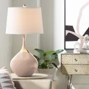 Italian Coral Fog Linen Shade Spencer Table Lamp