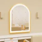 Smart LED Light up Mirror Gold Arch Bathroom Wall Vanity Mirror AntiFog Dimmable