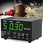 Professional Boxing Interval Timer - Gym Timer with LED Display, Adjustable Sound, Selectable Training Time & Cycle Repetitions for Muay Thai, MMA, Kickboxing & Fitness Green