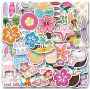 WQOWEHI 64 Pack Coconut Girl Stickers Vinyl Beach Stickers for Water Bottles, Laptops, Scrapbooks, Skateboards, Suitcases Girl Decals for Adults, Teens, Kids Christmas Halloween Birthday Gifts