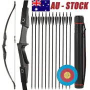 57" Archery Takedown Recurve Bow 20/30/40lb for Beginner Hunting Target Practice