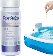 Pool Water Test Strips,50 Strips Acid-Base Test Paper | PH Total Alkalinity Test Paper, Residual Chlorine Water Test Papers for Well Water