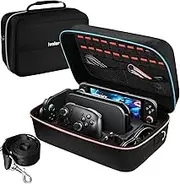 ivoler Carrying Storage Case for Nintendo Switch 2 (2025),Portable Travel All Protective Hard Messenger Bag Soft Lining 20 Games for Switch 2 Console Pro Controller Accessories Black