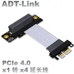 【現貨速發】2023全新4.0 PCI-E X4延長線轉接X1 支持網卡硬碟卡 雙直角ADT