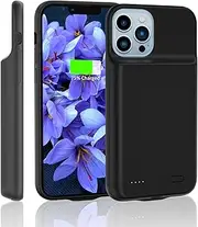DOKYW Battery Case for iPhone 13 Pro Max/12 Pro Max, 6000mAh Portable Rechargeable Protective iPhone 13Pro Max Charging Case, Extended Smart Battery Charger Case for iPhone12ProMax, Black