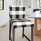 2 Pack, Black Check Barstool Covers, Compatible with IKEA Henriksdal