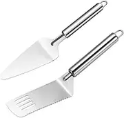 Cake Spatulas Set Stainless Steel Wedding Cake Cutter Multi-Functional Pie Server for Lasagna Cutting 2Pcs Slicer Spatulas Pie Server Knife Serving Set-