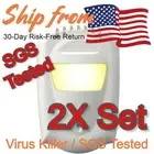 2x Anion Air Sterilizer Yellow Light Kill Germ Odor (SGS Proven, UV Alternative)
