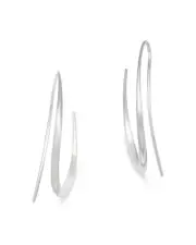 Georg Jensen Sterling Silver Offspring Threader Hoop Earrings