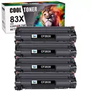 4PK Black CF283X 83X Toner Cartridge Compatible For HP LaserJet M225dn M225dw