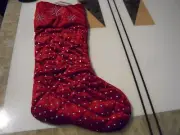 Calceta Christmas Stockings Red With Silver Holographic Sequin Snowflake Lined