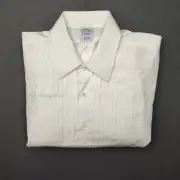 Brooks Brothers Shirt Men 16.5 34 White Slim Tuxedo Dress French Cuff Work Suit