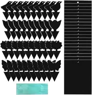 Jotia 50Pcs Sticky Traps Set, Dual Sided Gnat Trap with Twist Ties, Gnat Traps Fruit Fly Trap Dual-Sided Sticky Insect Catcher, 5 Shapes Sticky Board for Mosquitoes, Houseplant, Garden (Black)