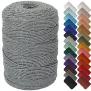 NOANTA Gray Macrame Cord 3mm x 328yards Colored Macrame Rope Cotton Rope Macr...