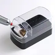2 in 1 Nail Drill Bits Holder with Nail Drill Bits Cleanser, 30 Holes Dustproof Drill Bits Stand Display Storage Box, Steel Wire & Nylon Double Brush Manicure Drill Cleaning Tools for Home Salon