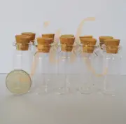 10pcs Small Glass Vials With Cork Tops Bottles Little Empty Jars 22X50mm 10ml