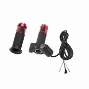 (Red)Alomejor E-Bike Throttle Grip Throttle Grips With LED Display Handle GD