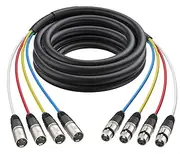 Cable Matters 4-Channel XLR Male to Female Snake Cable/XLR Snake Cable - 10ft, Professional Audio Connectivity with Shielding and Color-Coded Channels