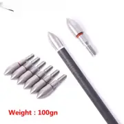 12/24/36pcs Stainless Steel Target Point 100/125 Grain Arrow Head Tips Recurve