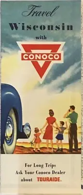 1958 Conoco Road Map: Wisconsin NOS