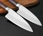 Deba Knife Stainless Steel Wood Handle Chef Slicing Filleting Salmon Sashimi Cut