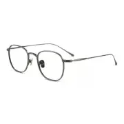 NEW Carved Vintage Ultra Light Titanium Glass Frame 48-20-145mm Mental Grey 9.1g