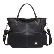 Nevenka Large Hobo Handbags for Women Sturdy Top Handle Shoulder Bags with Adjustable Strap-Black