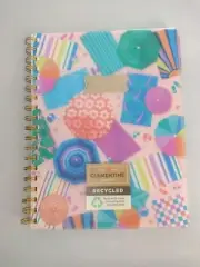 CLEMENTINE NOTEBOOK NOTES Floral Beach Umbrellas 7.5” x 9.5” Spiral Lined Pages