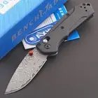 BM565 Carbon Fiber Handle Axis Lock Damascus Steel Blade Pocket Folding Knife