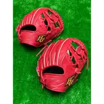 棒球世界全新HI-GOLD硬式牛皮棒壘球內野手新型工字球檔手套特價紅色11.5吋