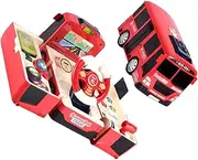 Milisten Deformation School Bus Realistic Steering Wheel Driving Car for No Battery Required Bright Colors Learn Traffic Knowledge Design