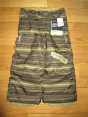 New Burton Boys Size XS (3-4) Green Leech Stripe Cyclops Snowboard Ski Pants