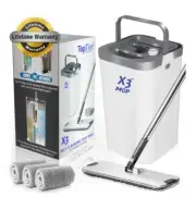 Original X3MOP Mop & Bucket Hands Free Wringer Separate Clean/Dirty Water NIB