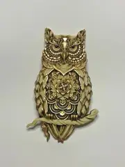 Harmony Kingdom Artist Neil Eyre Designs Filigree Hoot Barn Snow Owl GOLD LEAF