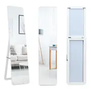 Costway 2-in-1 Full Length Mirror Floor Full Body Mirror w/Stand Dressing Mirror for Bedroom Living Room White