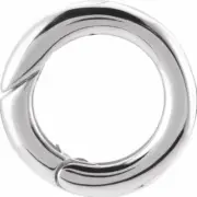 15mm OD 10k White Gold Charm Hinged Carabiner Lock Circle Bail Enhancer Pendant