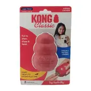 KONG Classic Red Fetch & Chew Dog Toy - Durable Stuffable Natural - New