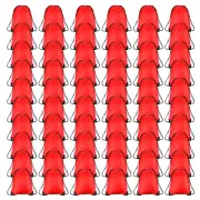 60Pcs Drawstring Backpack Bulk Draw String Bags Gym Cinch Sack Red