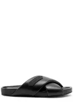 Lanvin Tinkle Logo Leather Sliders - Black - 40 (IT40 / UK7) 40 (IT40 / UK7)