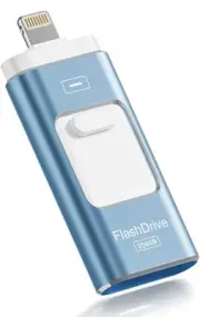 Apple MFi Certified 256GB Flash Drive for iPhone Thumb Drive Photo Stick