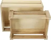 Ipetboom 2Pcs Vintage Wooden Storage Crate Box Lightweight Nesting Cases for Decorative Home Organization for Country Farmhouse Retro Decor Wood